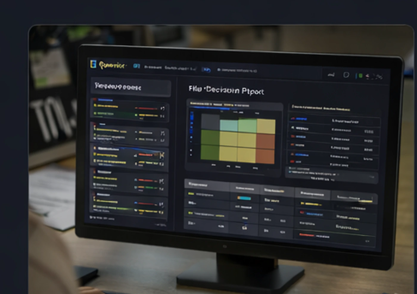 Risk matrix preview in a dark Qonviz UI