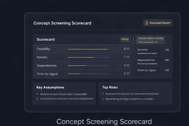 Idea screening report preview